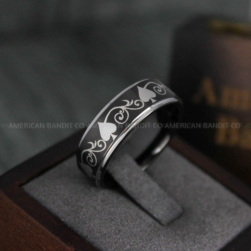 IMG_4733 Ace of Spades Ring, Poker Ring, Blackjack Ring, Poker Jewelry, Spade Ring, Spade Wedding Band - Image 1