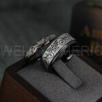 Zelda Ring, Zelda Wedding Ring, Gamer Ring, Gamer Jewelry, Zelda Wedding Band, Gamer Wedding Ring, Black Wedding Ring
