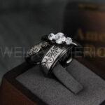 Zelda Rings, Couple Rings, Zelda Wedding Rings, Gamer Rings, Gamer Jewelry, Zelda Wedding Bands, Gamer Wedding Rings, Black Wedding Rings