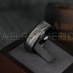 Damascus Steel Ring, Damascus Steel Wedding Ring, Damascus Steel Wedding Band, Black Wedding Ring, Black Damascus Steel Wedding Ring - Image 3
