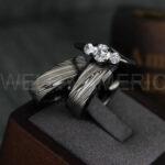 Damascus Steel Rings, Couple Rings, Damascus Steel Wedding Rings, Damascus Steel Wedding Bands, Black Wedding Rings, Black Damascus Steel Wedding Rings