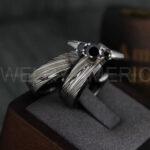 Damascus Steel Rings, Couple Rings, Damascus Steel Wedding Rings, Damascus Steel Wedding Bands, Black Wedding Rings, Black Damascus Steel Wedding Rings