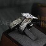 Damascus Steel Rings, Couple Rings, Damascus Steel Wedding Rings, Damascus Steel Wedding Bands, Black Wedding Rings, Black Damascus Steel Wedding Rings