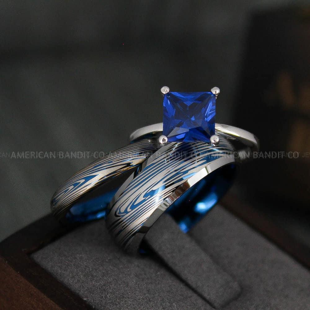 IMG_4787 Damascus Steel Rings, Damascus Steel Jewelry, Damascus Steel Wedding Rings, Damascus Steel Wedding Bands, Couple Rings Matching Couple Rings - Image 1