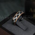 Checkered Flag Ring, Racing Ring, Car Racing Ring, Checkered Flag Pattern Wedding Band