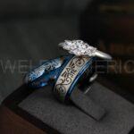 Zelda Rings, Couple Rings, Zelda Wedding Rings, Gamer Rings, Gamer Jewelry, Zelda Wedding Bands, Gamer Wedding Rings, Blue Wedding Rings