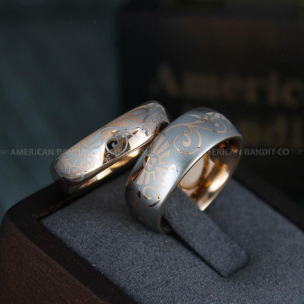 IMG_4811 Zelda Ring, Zelda Wedding Ring, Gamer Ring, Gamer Jewelry, Zelda Wedding Band, Gamer Wedding Ring, Rose Gold Wedding Ring - Image 1