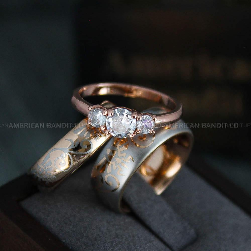 IMG_4821 Zelda Ring, Zelda Wedding Ring, Gamer Ring, Gamer Jewelry, Zelda Wedding Band, Gamer Wedding Ring, Rose Gold Wedding Ring - Image 1
