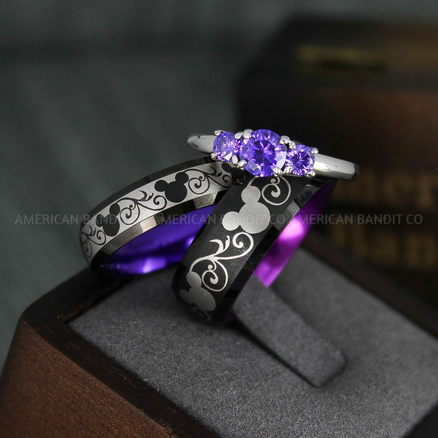 IMG_4826 Mickey Mouse Rings, Mickey Rings, Couple Wedding Bands, Couple Rings, Mickey Mouse Wedding Bands - Image 1