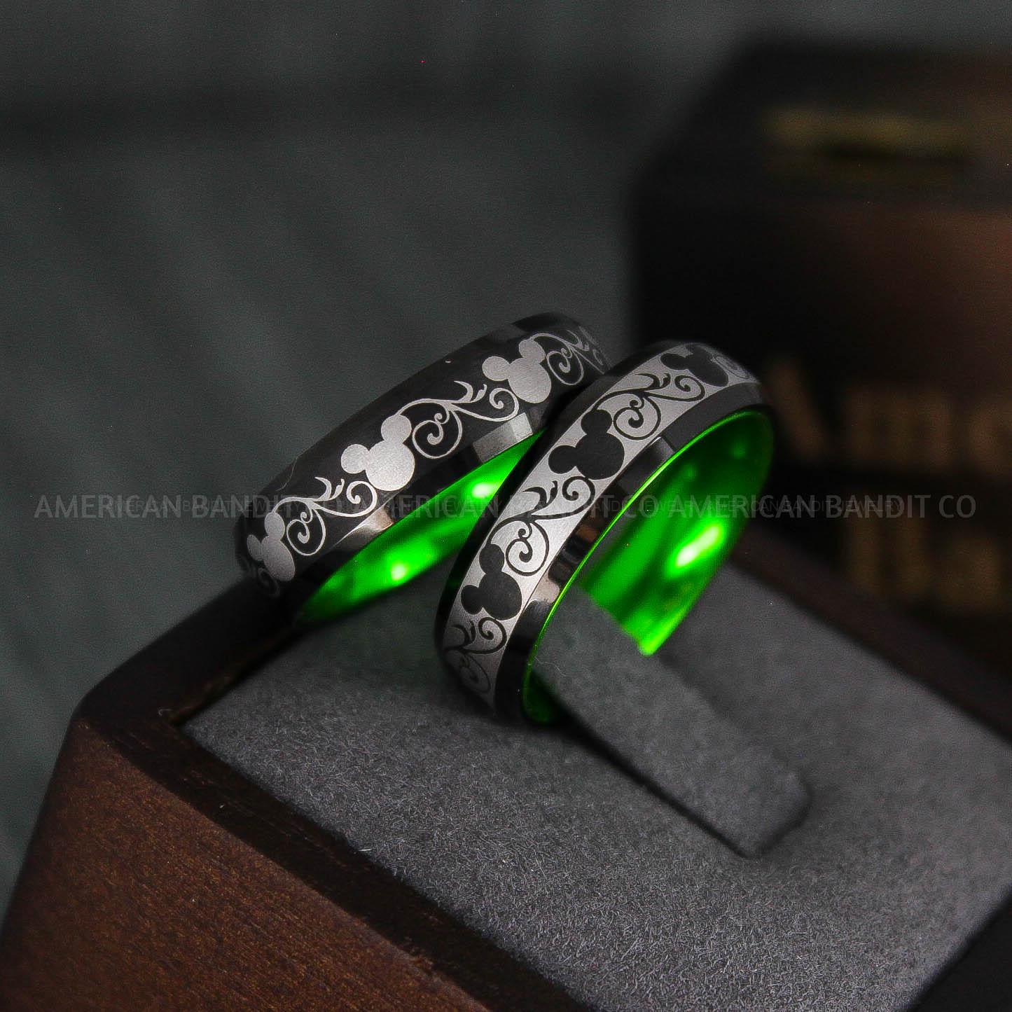 IMG_4845 Mickey Mouse Rings, Mickey Rings, Couple Wedding Bands, Couple Rings, Mickey Mouse Wedding Bands - Image 1