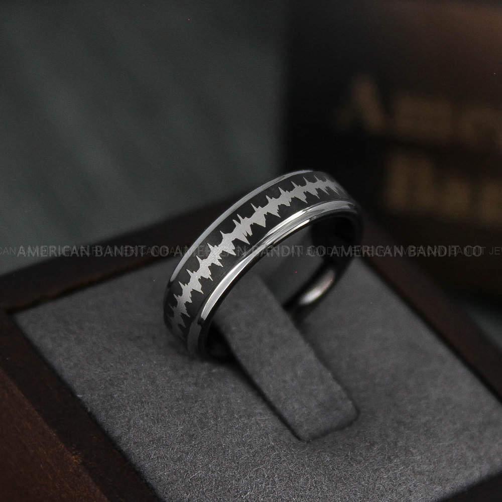 IMG_4861 Soundwave Ring, Soundwave Jewelry, Soundwave Wedding Band, Soundwave - Image 1
