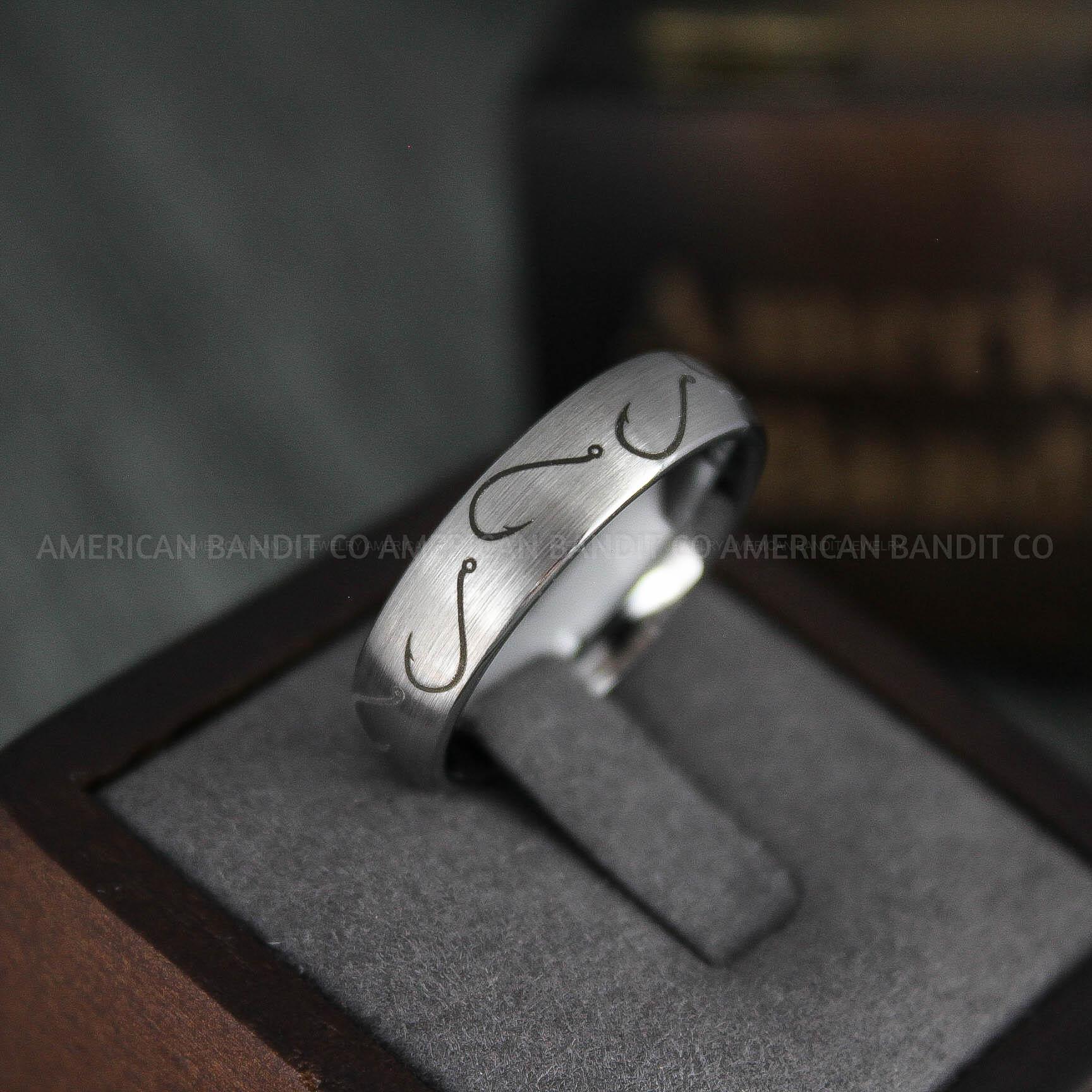 IMG_4876 Fish Hooks Ring, Fishing Ring, Fisherman Ring, Fisherman Jewelry, Fishing Wedding Ring, Fishing Wedding Band - Image 1