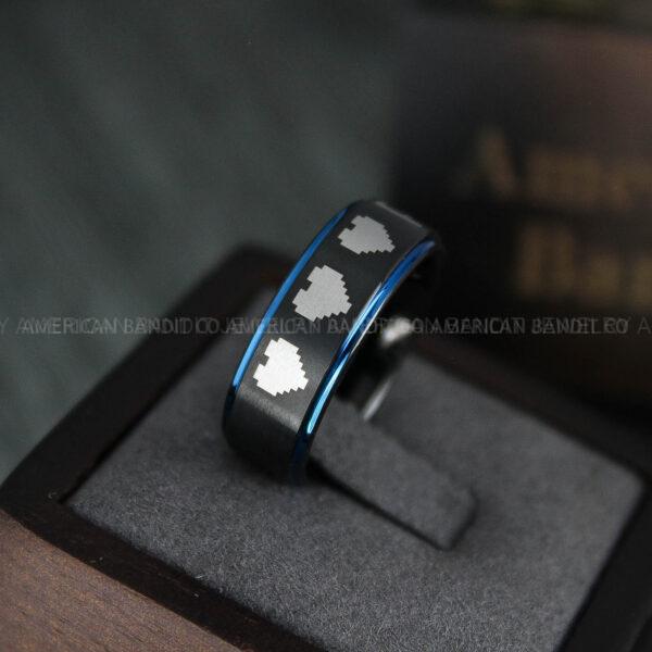 8 Bit Rings 8 Bit Hearts Ring, Gamer Rings, Couple Rings, Gamer Couple Wedding ...