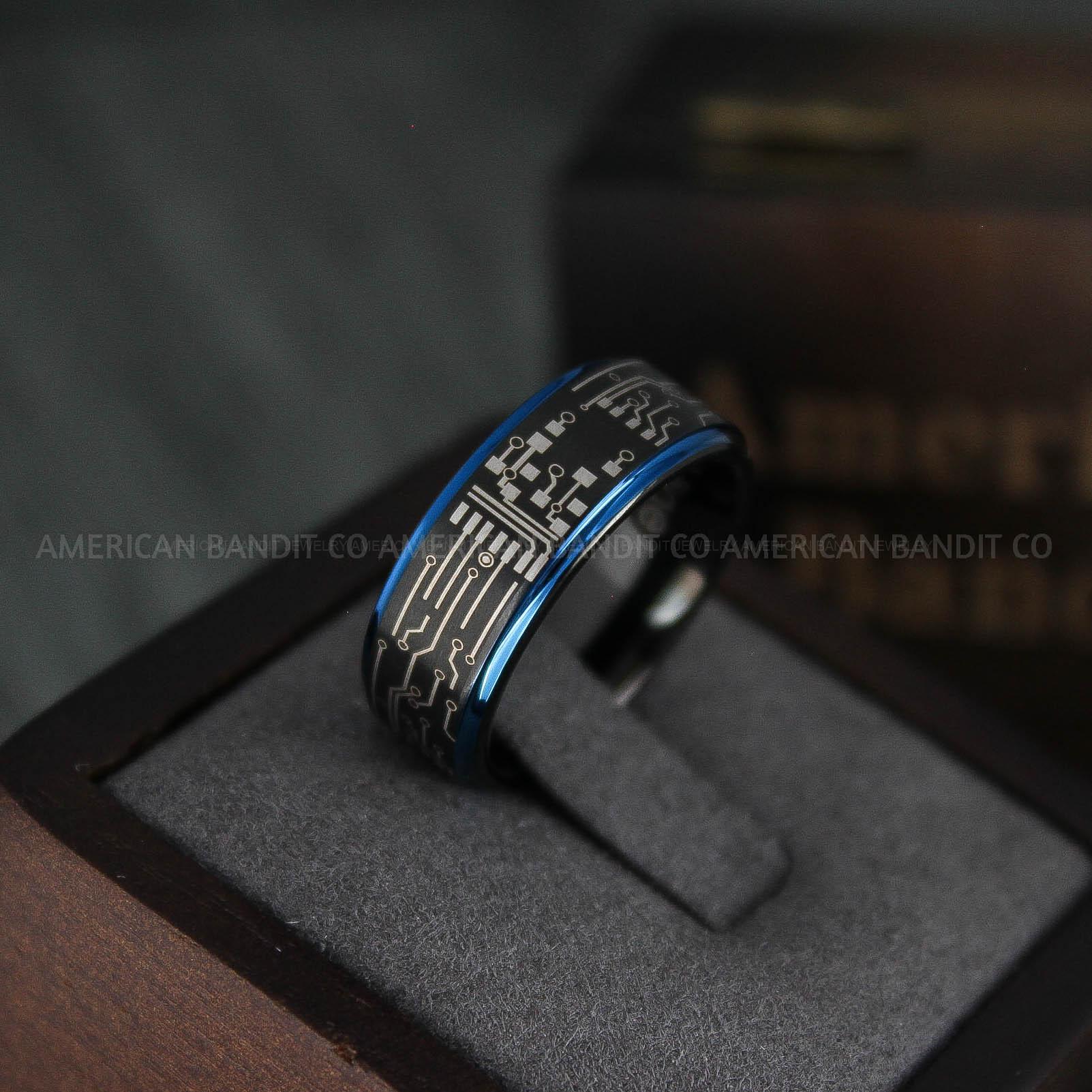 IMG_4885 Circuit Board Ring, Circuit Board Wedding Band, Gamer Ring - Image 1