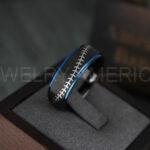 Baseball Ring, Baseball Wedding Ring, Baseball Wedding Band, Black Ring, Black Wedding Band, Black Baseball Wedding Band, Baseball Jewelry - Image 2