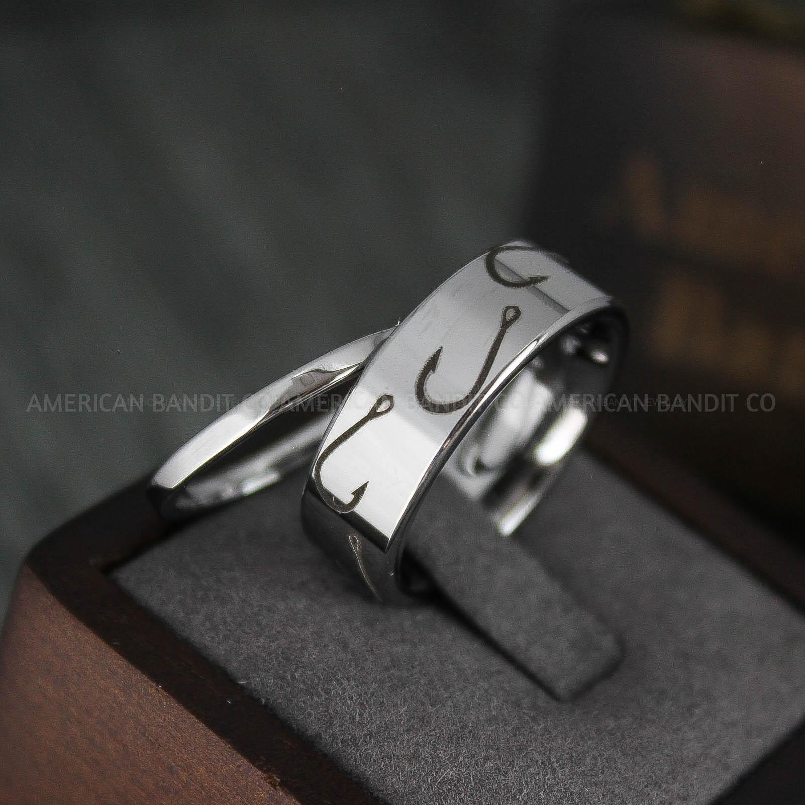 IMG_4891 Fish Hooks Ring, Couple Rings, Fishing Ring, Fisherman Ring, Fisherman Jewelry, Fishing Wedding Rings - Image 1