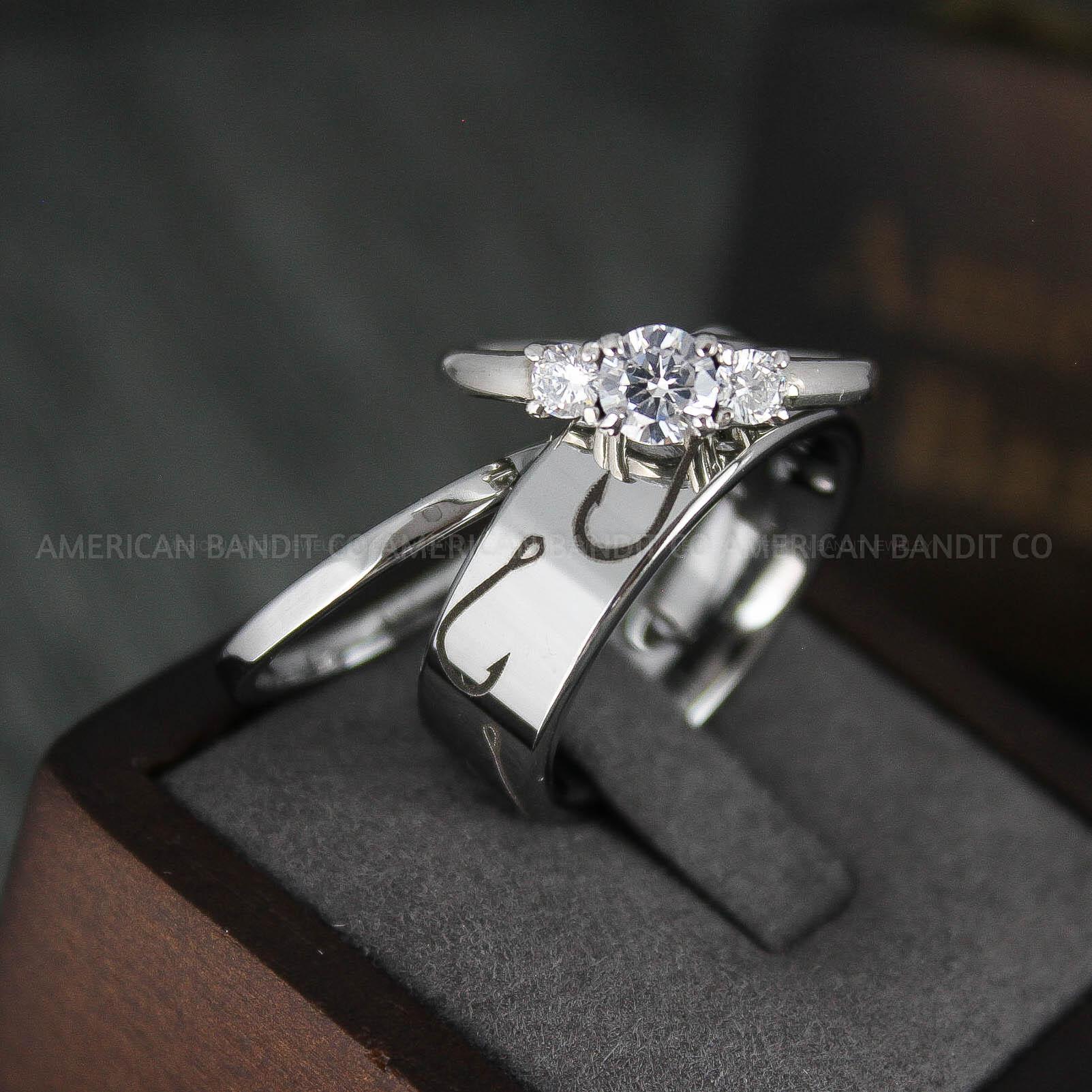 IMG_4892 Fish Hooks Ring, Couple Rings, Fishing Ring, Fisherman Ring, Fisherman Jewelry, Fishing Wedding Rings - Image 1