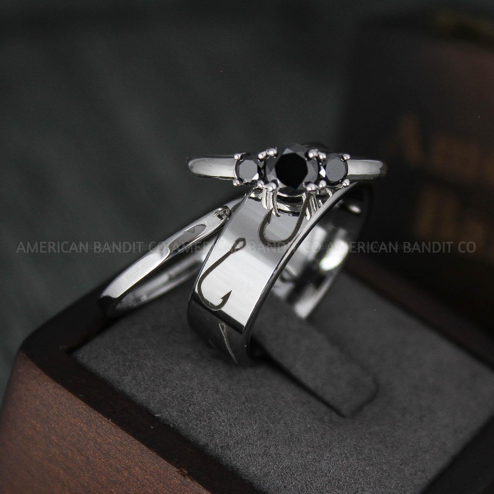 IMG_4894 Fish Hooks Ring, Couple Rings, Fishing Ring, Fisherman Ring, Fisherman Jewelry, Fishing Wedding Rings - Image 1