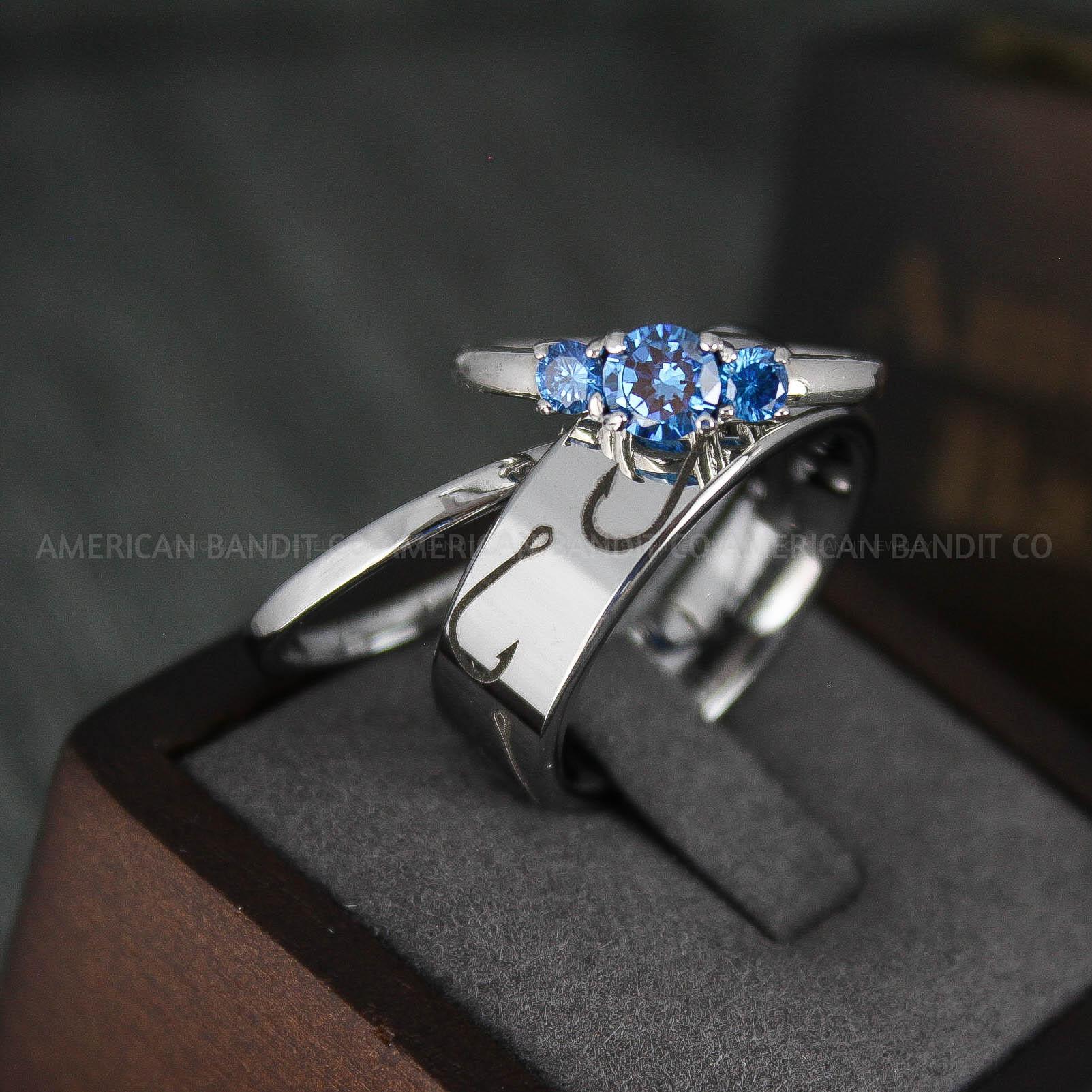 IMG_4896 Fish Hooks Ring, Couple Rings, Fishing Ring, Fisherman Ring, Fisherman Jewelry, Fishing Wedding Rings - Image 1