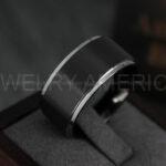 10mm Black Wedding Band, Black Wedding Ring, His Wedding Band, Groom Wedding Band, Groom Ring