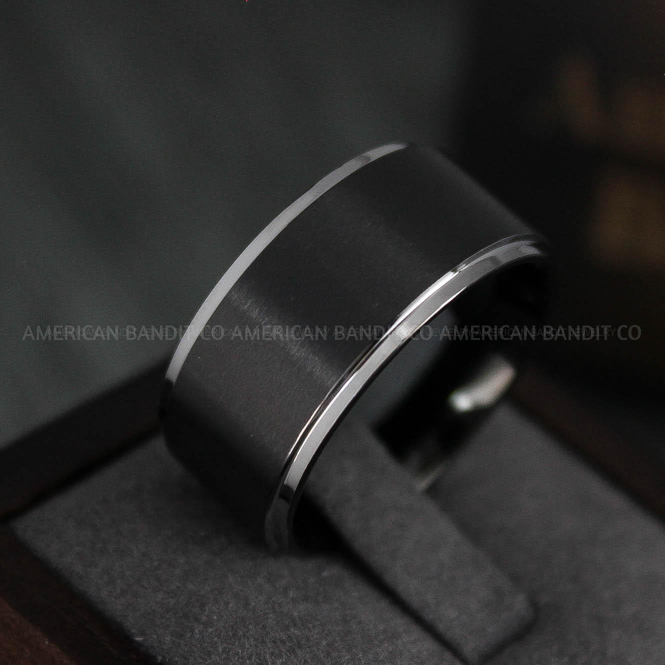IMG_4921 10mm Black Wedding Band, Black Wedding Ring, His Wedding Band, Groom Wedding Band, Groom Ring - Image 1