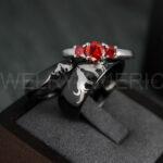 Howling Wolves Rings, Wolf Rings, Couple Rings, Black Rings, Black Tungsten Rings, Wolves Rings, Wolf Howl Rings, Black Wedding Bands