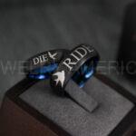 Ride or Die Rings, Ride or Die, Ride or Die Wedding Rings, Ride or Die Wedding Bands, Black Wedding Rings, Black Wedding Bands, Biker Rings