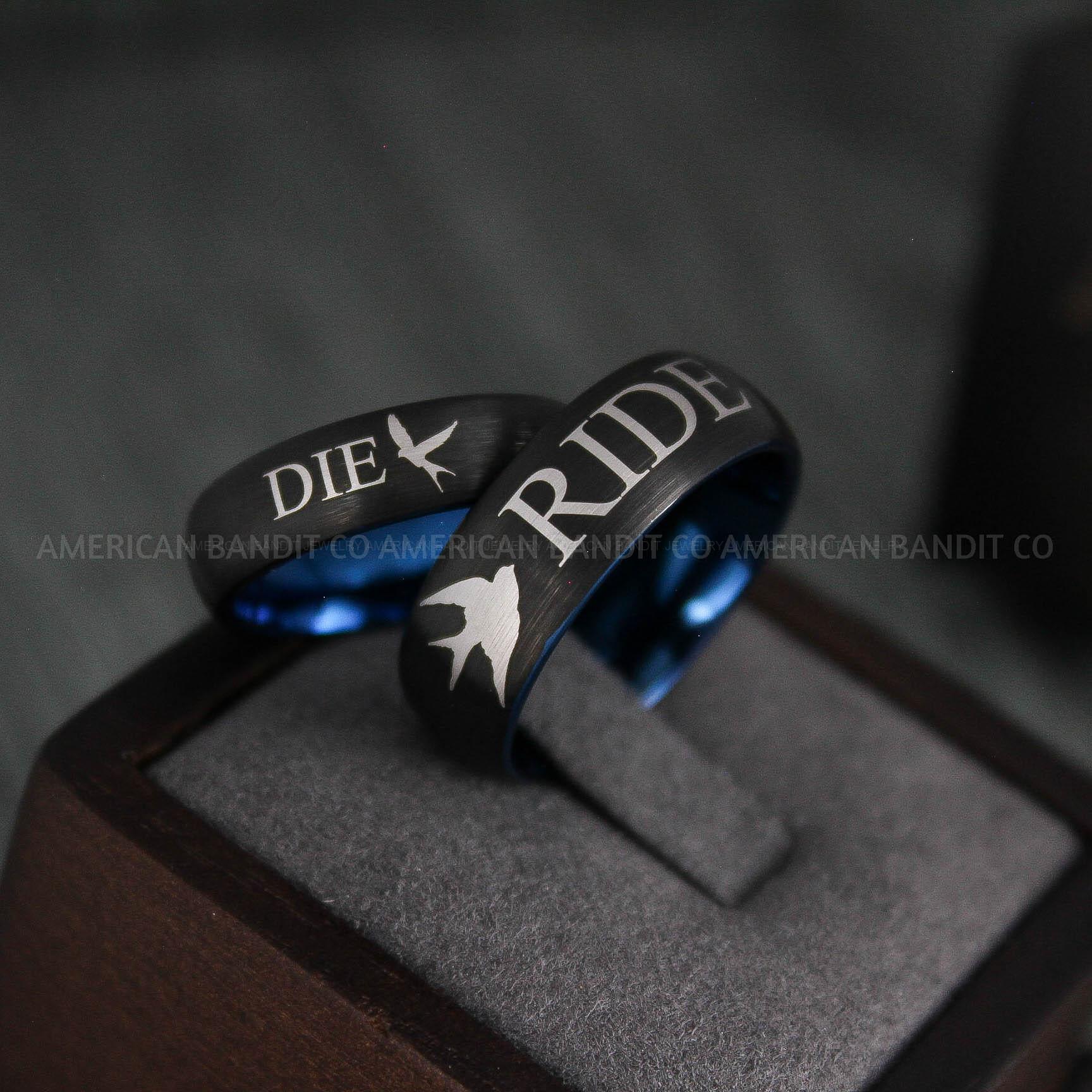 IMG_4960 Ride or Die Rings, Ride or Die, Ride or Die Wedding Rings, Ride or Die Wedding Bands, Black Wedding Rings, Black Wedding Bands, Biker Rings - Image 1