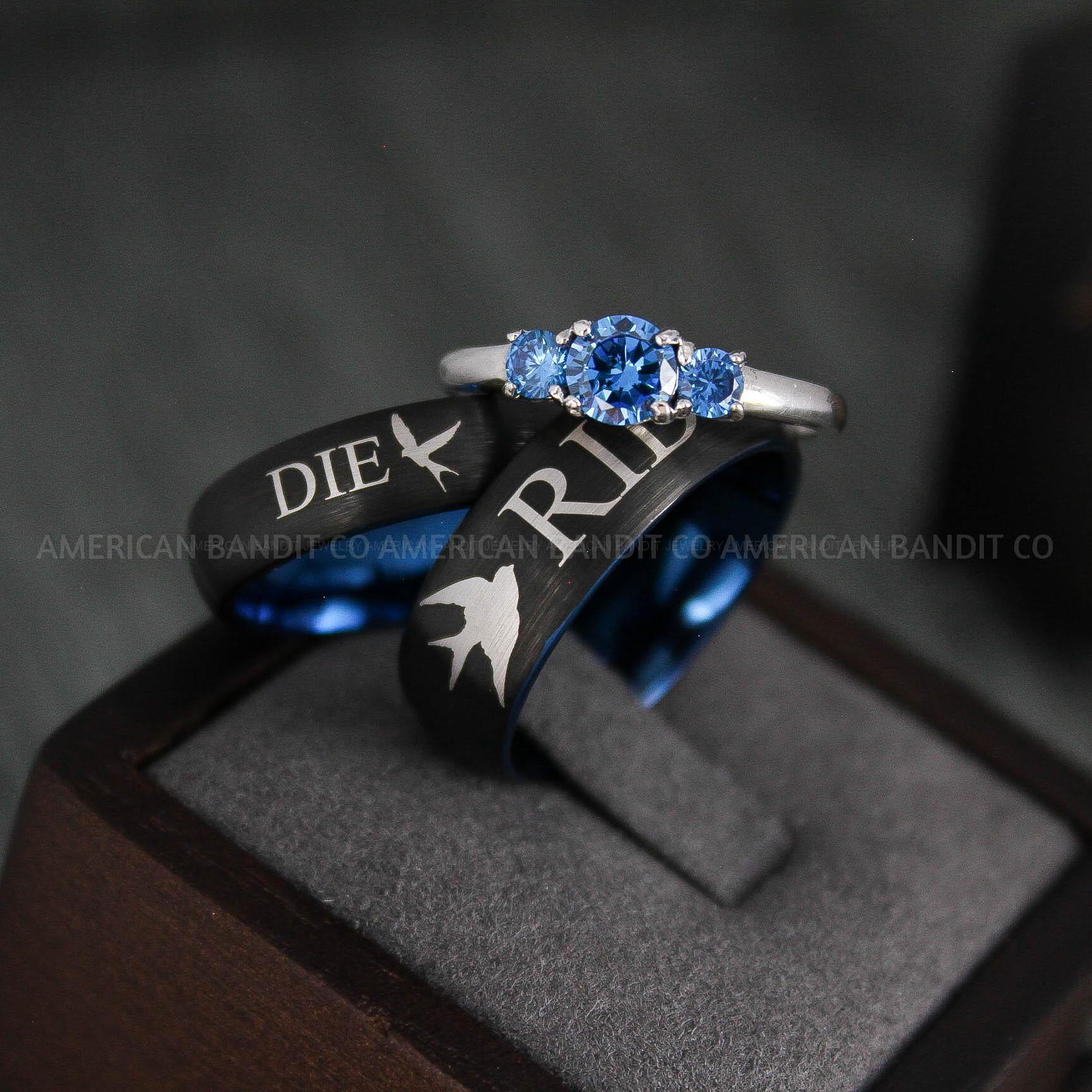 IMG_4961 Ride or Die Rings, Ride or Die, Ride or Die Wedding Rings, Ride or Die Wedding Bands, Black Wedding Rings, Black Wedding Bands, Biker Rings - Image 1
