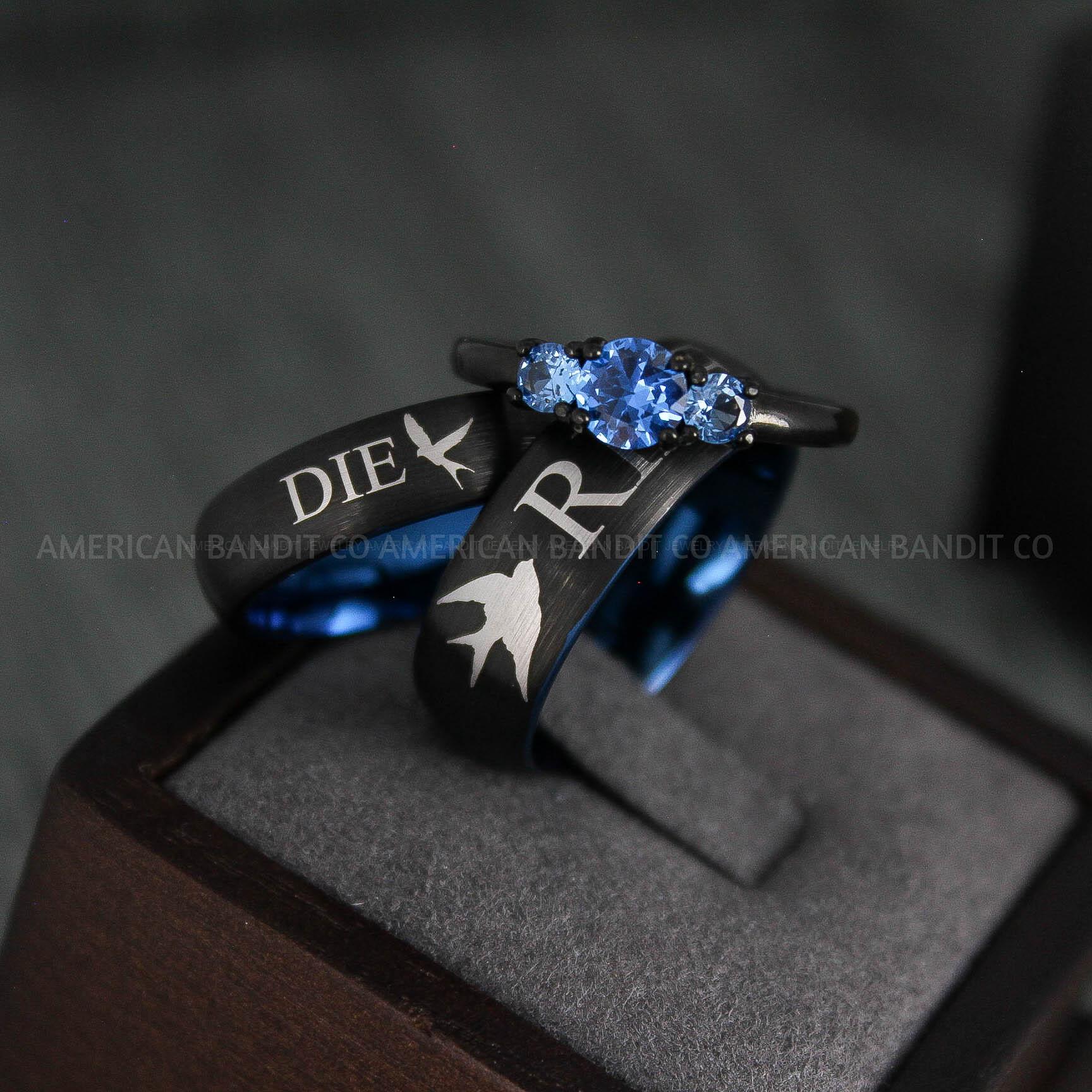 IMG_4962 Ride or Die Rings, Ride or Die, Ride or Die Wedding Rings, Ride or Die Wedding Bands, Black Wedding Rings, Black Wedding Bands, Biker Rings - Image 1