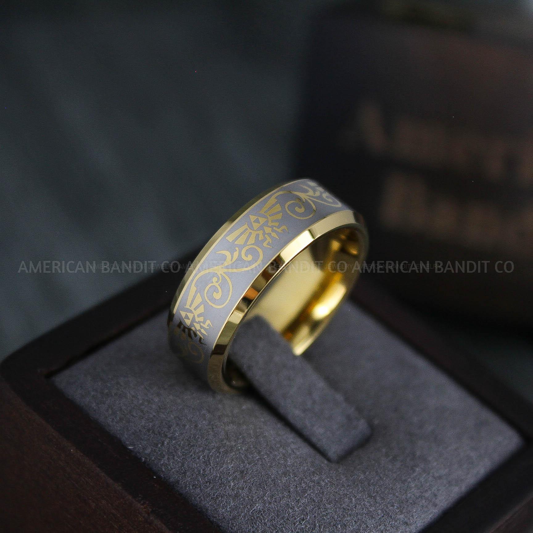 IMG_4963 Zelda Ring, Zelda Wedding Ring, Gamer Ring, Gamer Jewelry, Zelda Wedding Band, Gamer Wedding Ring, Yellow Gold Wedding Ring - Image 1