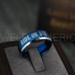 Ride or Die Ring, Ride or Die, Ride or Die Wedding Ring, Ride or Die Wedding Band, Blue Wedding Ring, Blue Wedding Band, Biker Ring - Image 5