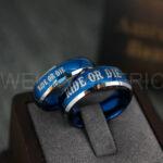 Ride or Die Ring, Ride or Die, Ride or Die Wedding Ring, Ride or Die Wedding Band, Blue Wedding Ring, Blue Wedding Band, Biker Ring - Image 4