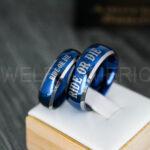 Ride or Die Ring, Ride or Die, Ride or Die Wedding Ring, Ride or Die Wedding Band, Blue Wedding Ring, Blue Wedding Band, Biker Ring - Image 2