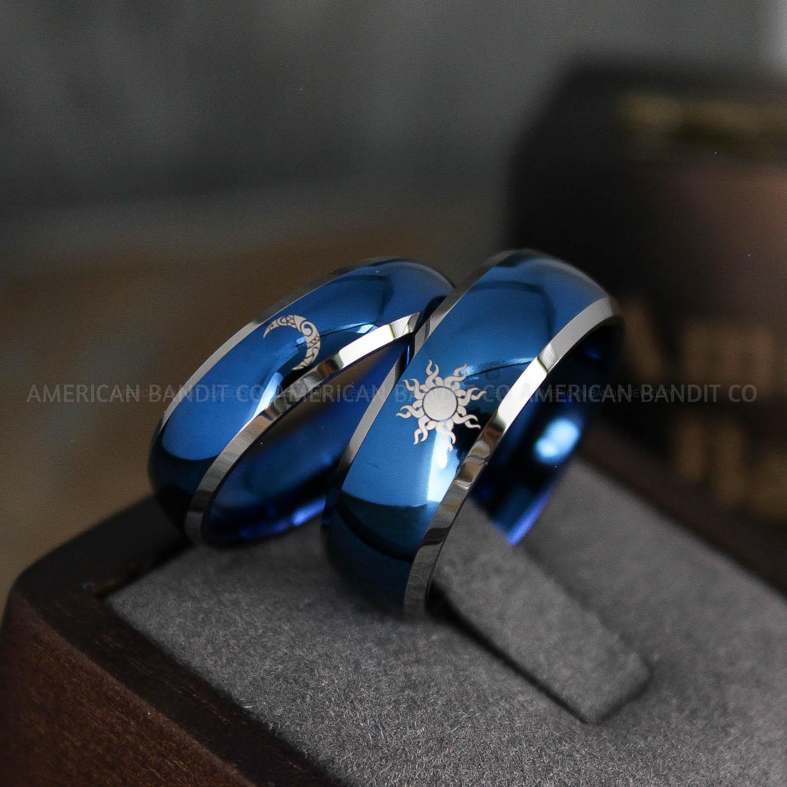 IMG_5008 Sun and Moon Rings, Sun and Moon Wedding Rings, Sun and Moon Wedding Bands, Sun and Moon Jewelry, Couple Rings, Matching Couple Rings - Image 1