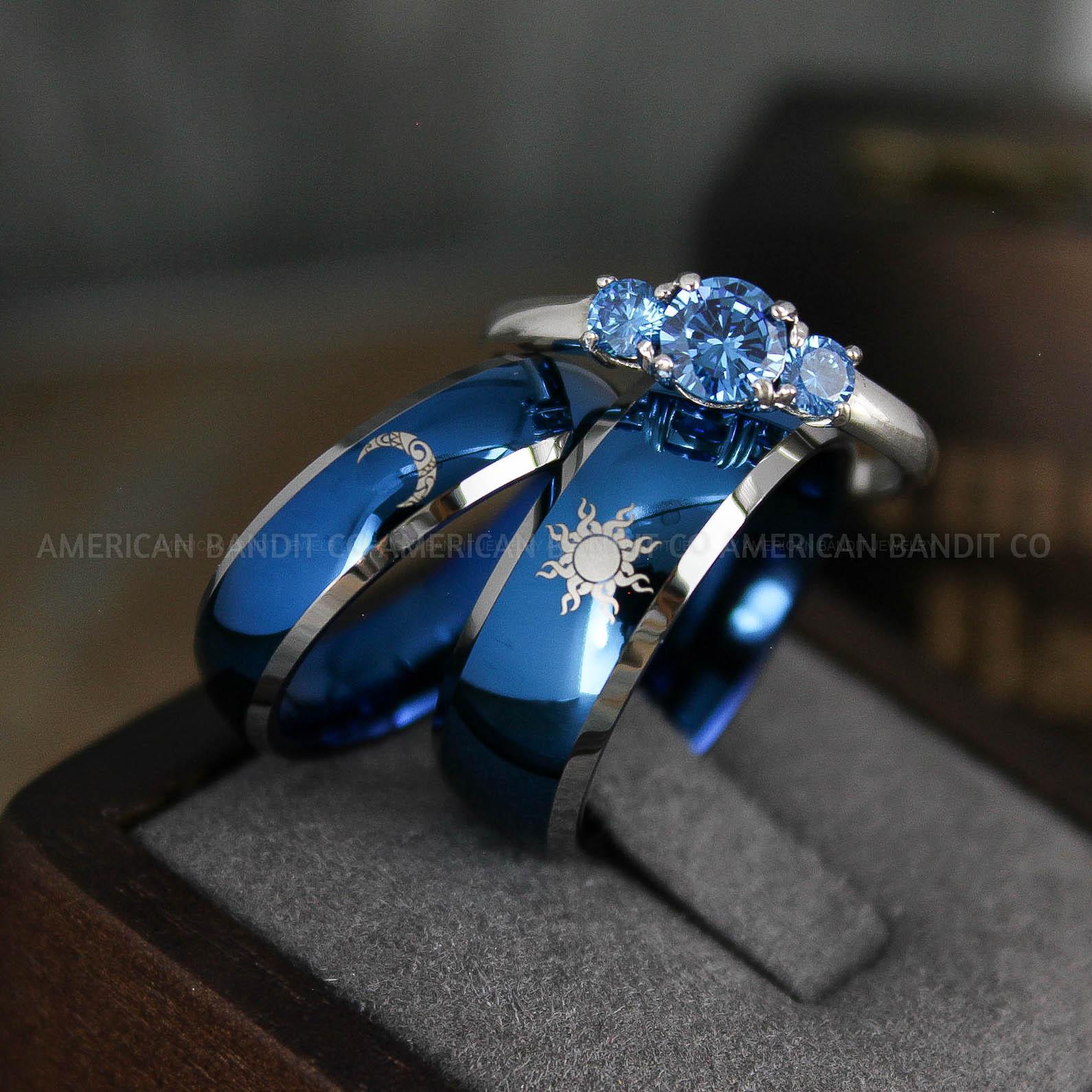 IMG_5009 Sun and Moon Rings, Sun and Moon Wedding Rings, Sun and Moon Wedding Bands, Sun and Moon Jewelry, Couple Rings, Matching Couple Rings - Image 1