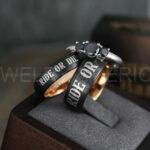 Ride or Die Rings, Ride or Die, Ride or Die Wedding Rings, Ride or Die Wedding Bands, Black Wedding Rings, Black Wedding Bands, Biker Rings