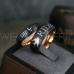 Ride or Die Rings, Ride or Die, Ride or Die Wedding Rings, Ride or Die Wedding Bands, Black Wedding Rings, Black Wedding Bands, Biker Rings