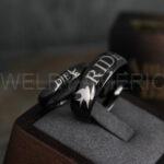 Ride or Die Rings, Ride or Die, Ride or Die Wedding Rings, Ride or Die Wedding Bands, Black Wedding Rings, Black Wedding Bands, Biker Rings