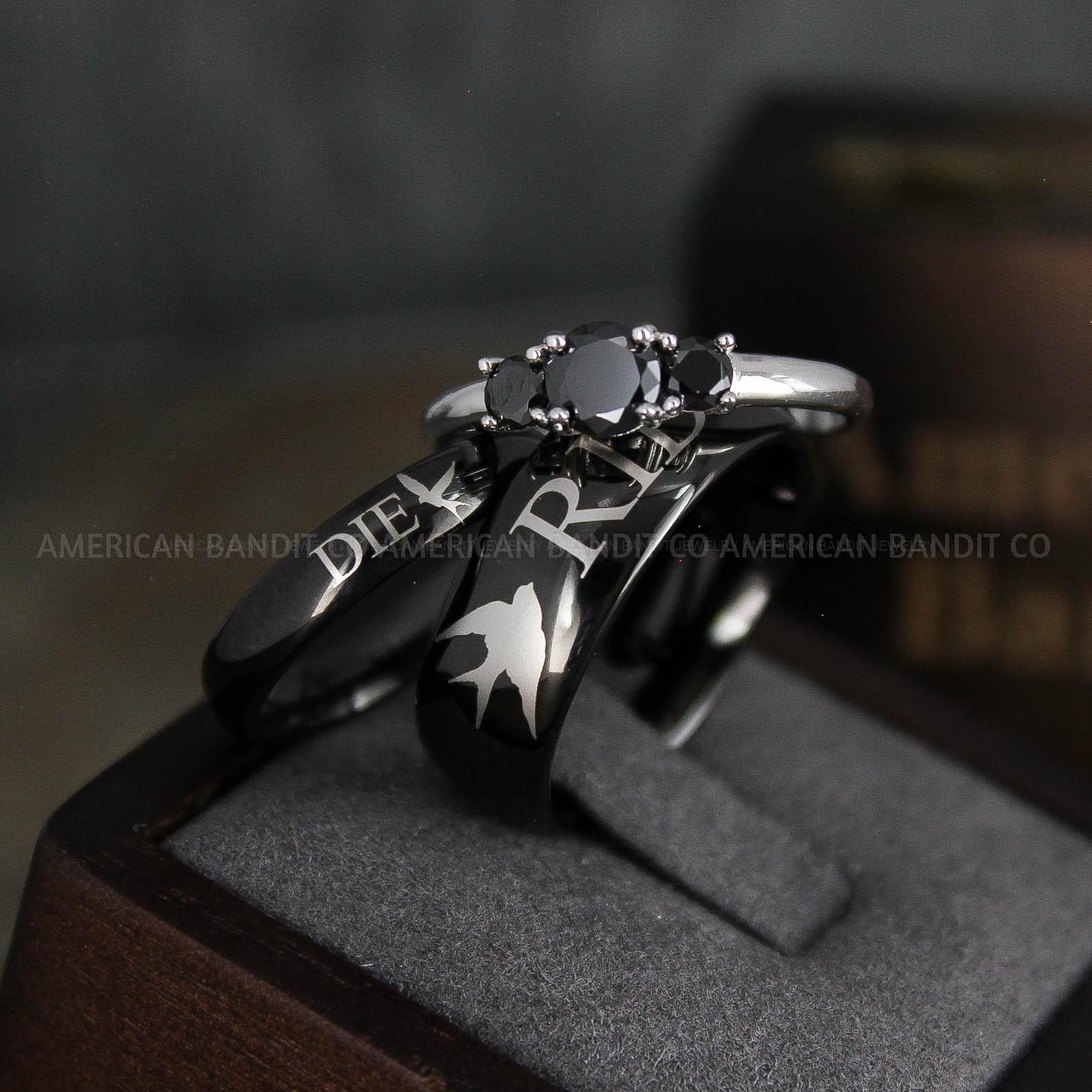 IMG_5024 Ride or Die Rings, Ride or Die, Ride or Die Wedding Rings, Ride or Die Wedding Bands, Black Wedding Rings, Black Wedding Bands, Biker Rings - Image 1