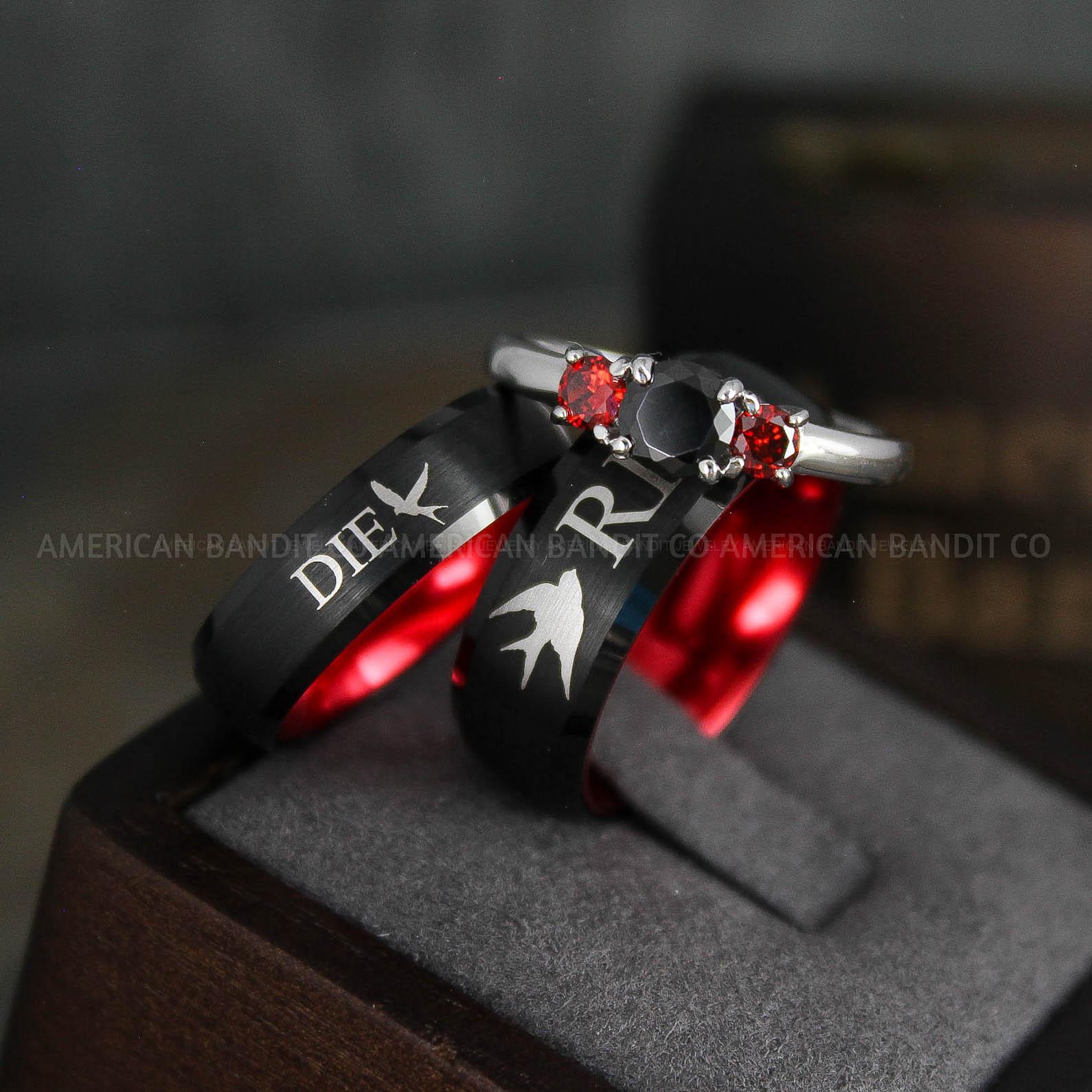 IMG_5027 Ride or Die Rings, Ride or Die, Ride or Die Wedding Rings, Ride or Die Wedding Bands, Black Wedding Rings, Black Wedding Bands, Biker Rings - Image 1