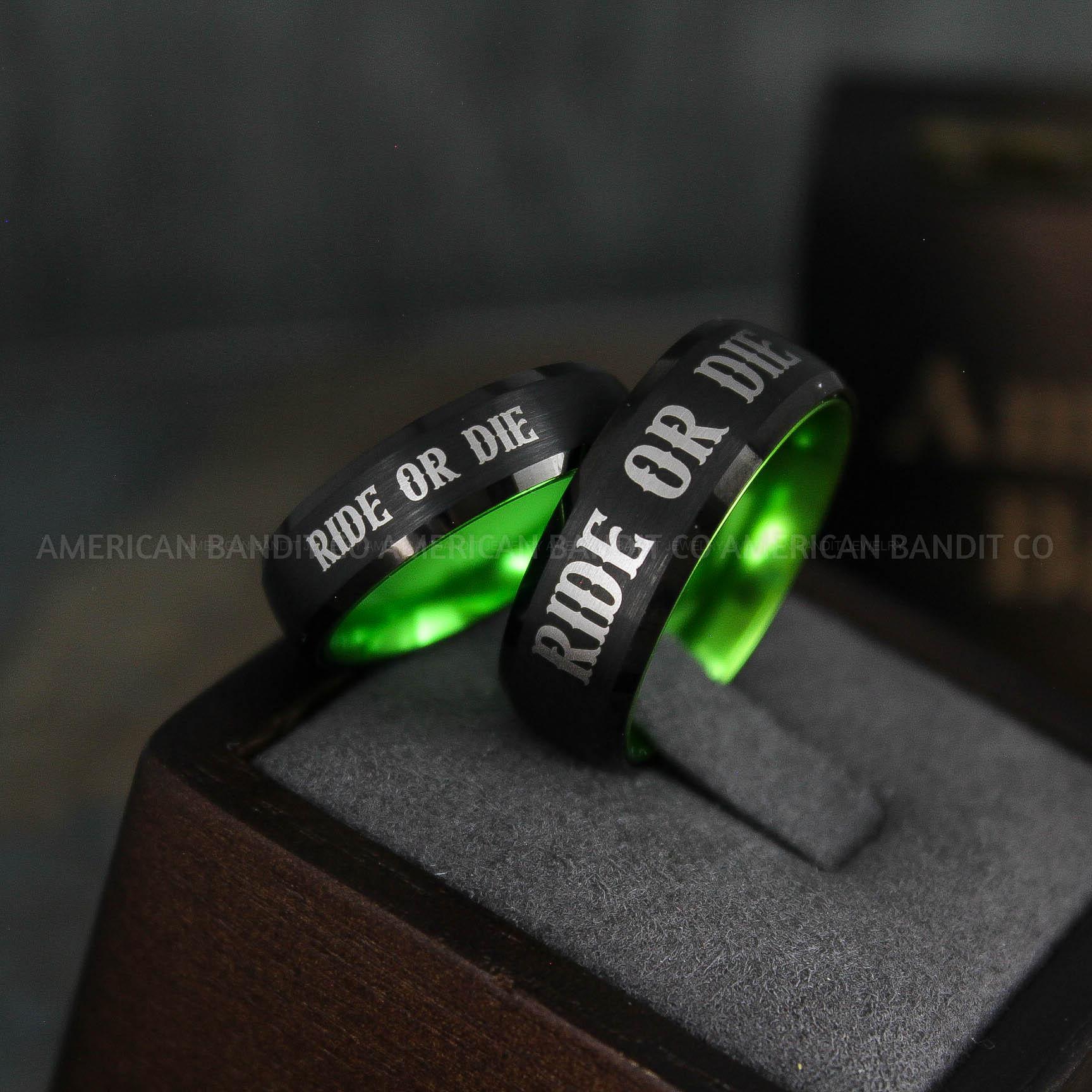 IMG_5035 Ride or Die Rings, Ride or Die, Ride or Die Wedding Rings, Ride or Die Wedding Bands, Black Wedding Rings, Black Wedding Bands, Biker Rings - Image 1