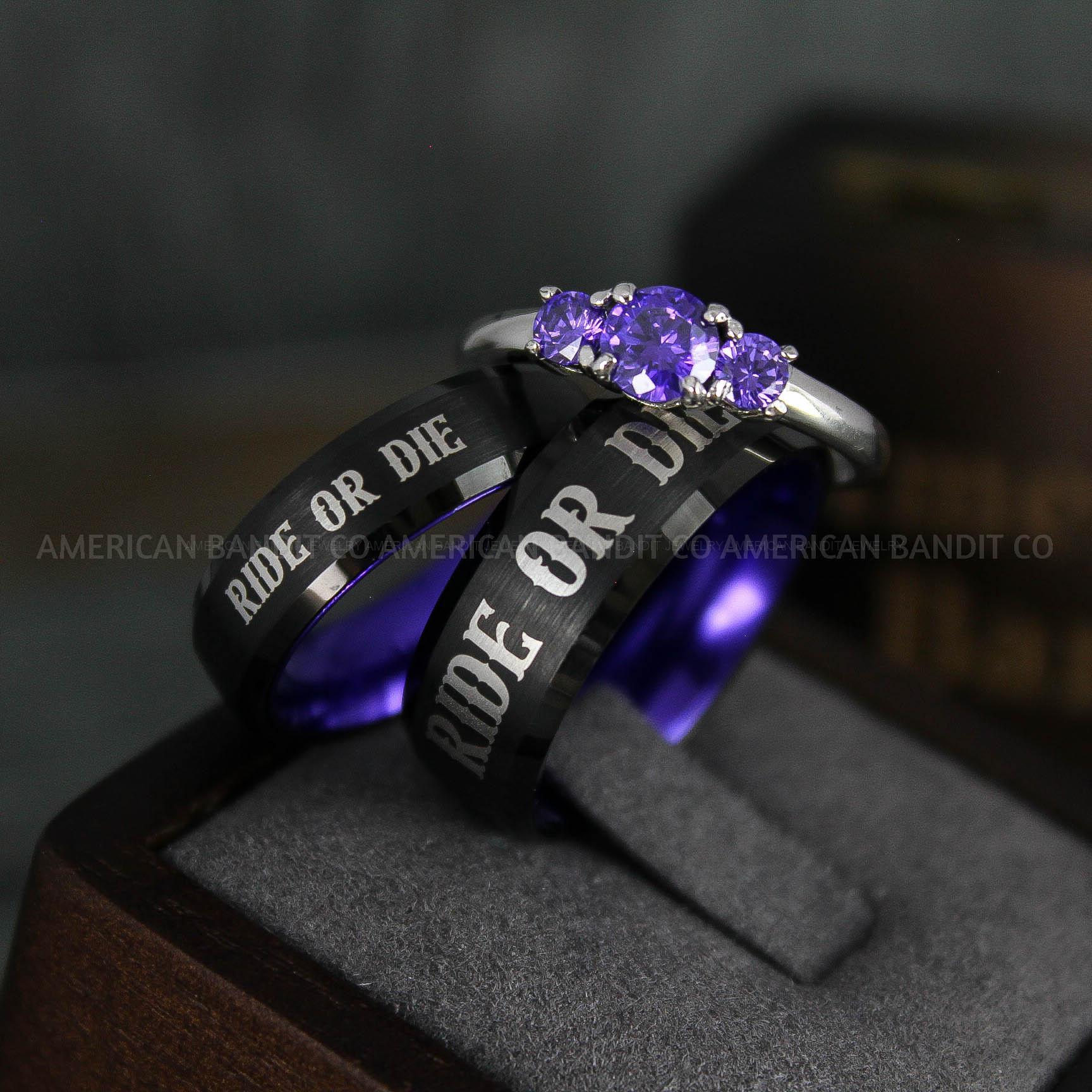 IMG_5046 Ride or Die Rings, Ride or Die, Ride or Die Wedding Rings, Ride or Die Wedding Bands, Black Wedding Rings, Black Wedding Bands, Biker Rings - Image 1