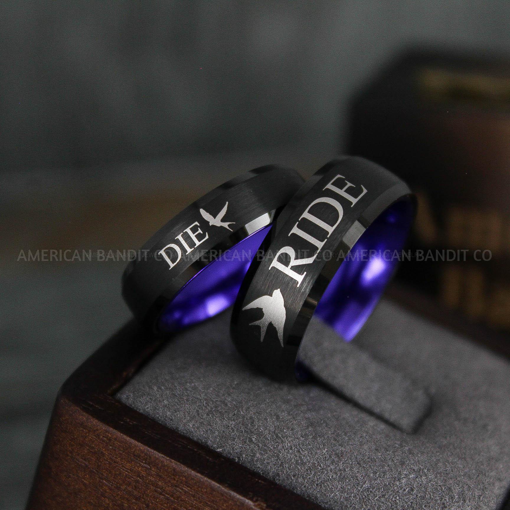 IMG_5048 Ride or Die Rings, Ride or Die, Ride or Die Wedding Rings, Ride or Die Wedding Bands, Black Wedding Rings, Black Wedding Bands, Biker Rings - Image 1