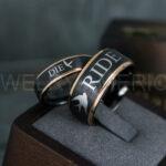 Ride or Die Rings, Ride or Die, Ride or Die Wedding Rings, Ride or Die Wedding Bands, Black Wedding Rings, Black Wedding Bands, Biker Rings - Image 3