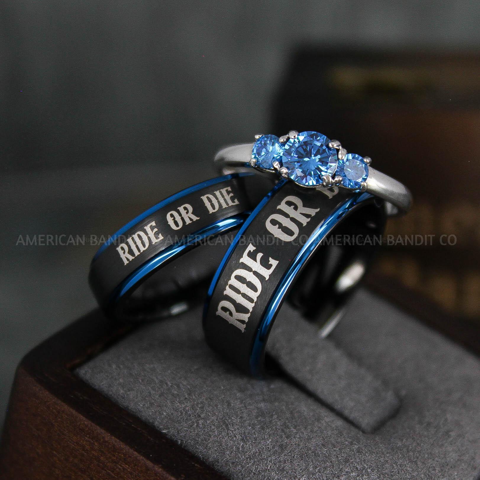 IMG_5076 Ride or Die Rings, Ride or Die, Ride or Die Wedding Rings, Ride or Die Wedding Bands, Black Wedding Rings, Black Wedding Bands, Biker Rings - Image 1