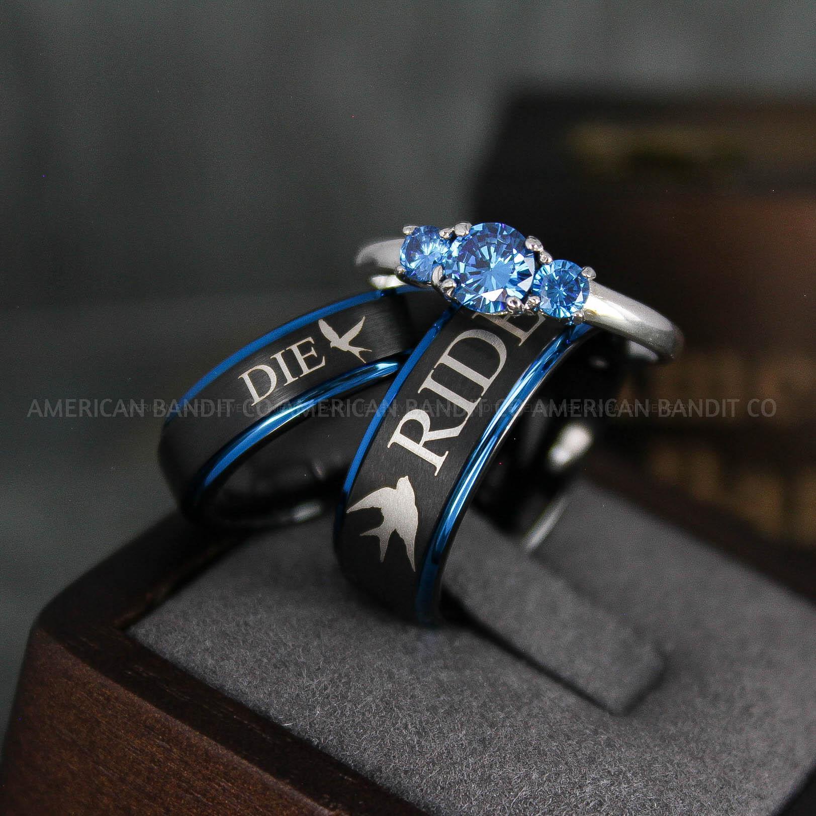 IMG_5081 Ride or Die Rings, Ride or Die, Ride or Die Wedding Rings, Ride or Die Wedding Bands, Black Wedding Rings, Black Wedding Bands, Biker Rings - Image 1