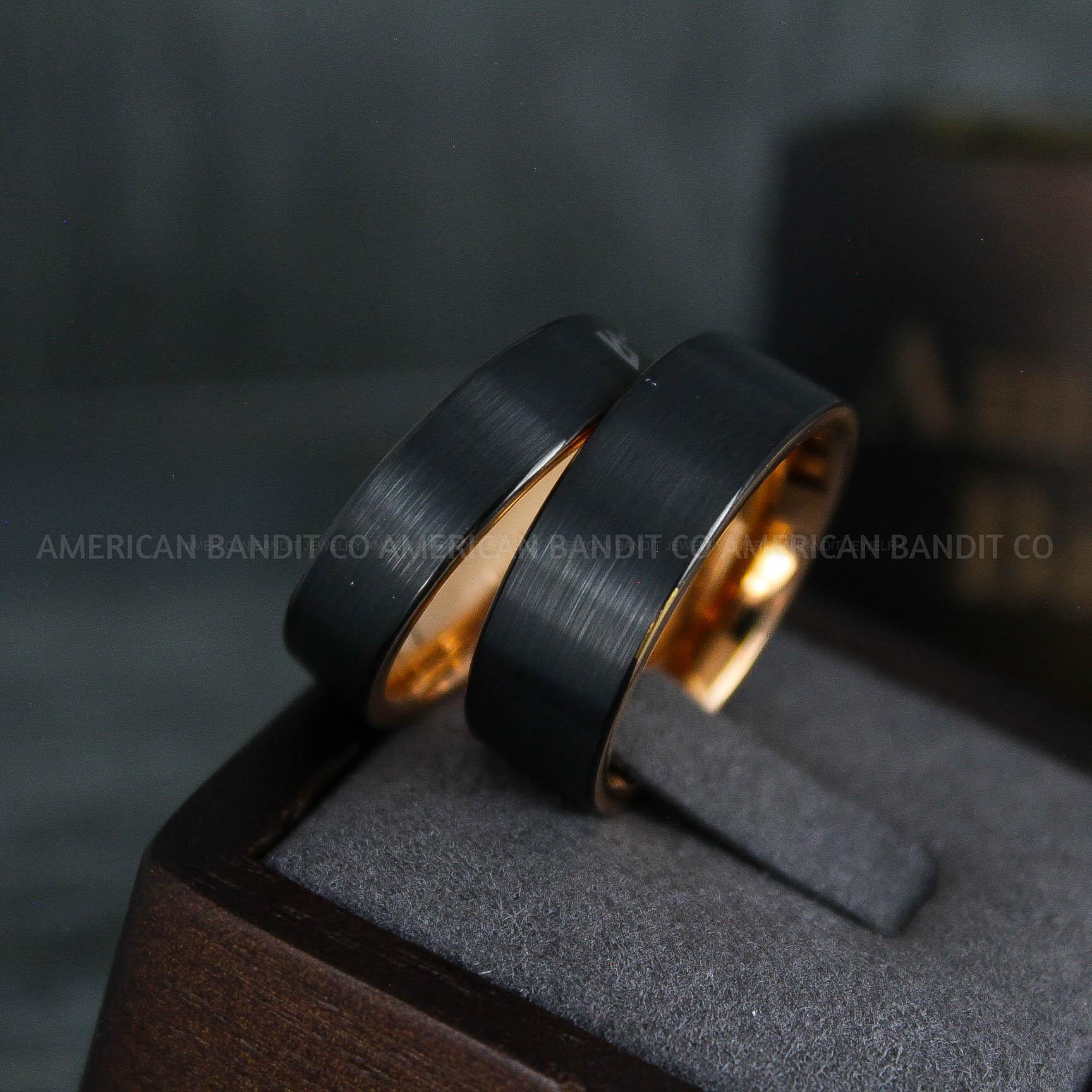 IMG_5093 Couple Rings, Couple Wedding Bands, Black Wedding Bands, Black Wedding Rings - Image 1