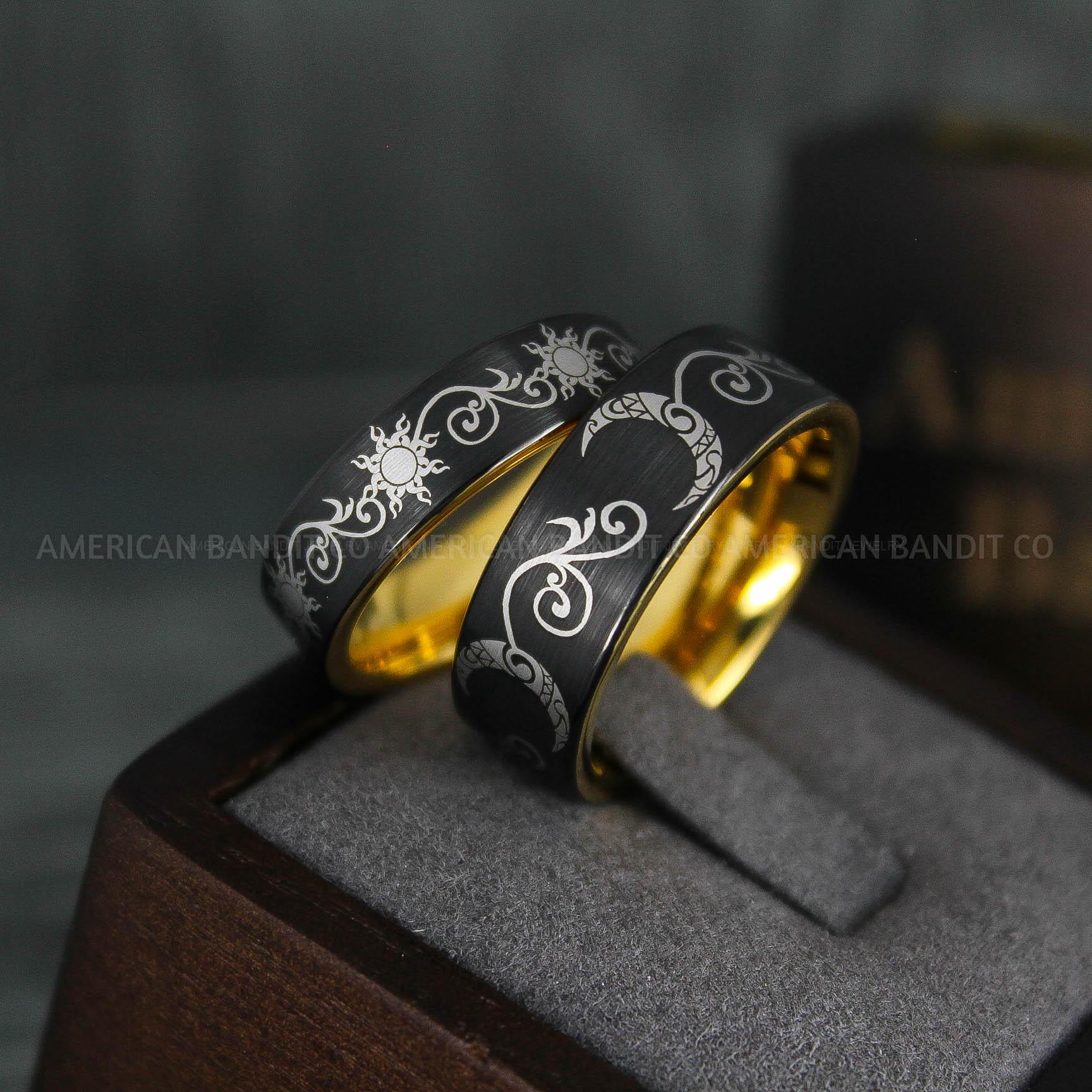 IMG_5097 Sun and Moon Rings, Sun and Moon Wedding Rings, Sun and Moon Wedding Bands, Sun and Moon Jewelry, Couple Rings, Matching Couple Rings - Image 1