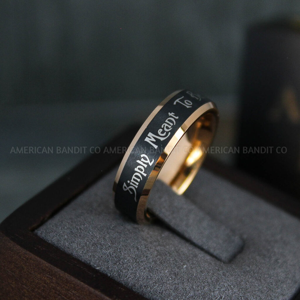 Simply Meant To Be Ring Black Wedding Band Black Wedding Ring Rose